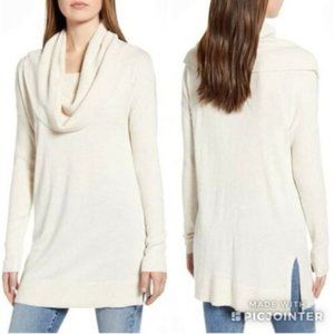 Caslon Side Slit Convertible Cowl Neck Tunic Small Tan